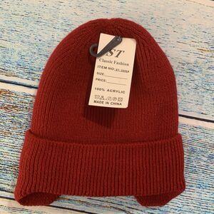 red hat beanie knit linen boys kids earflap Winter Outdoor Linen Unisex Knit